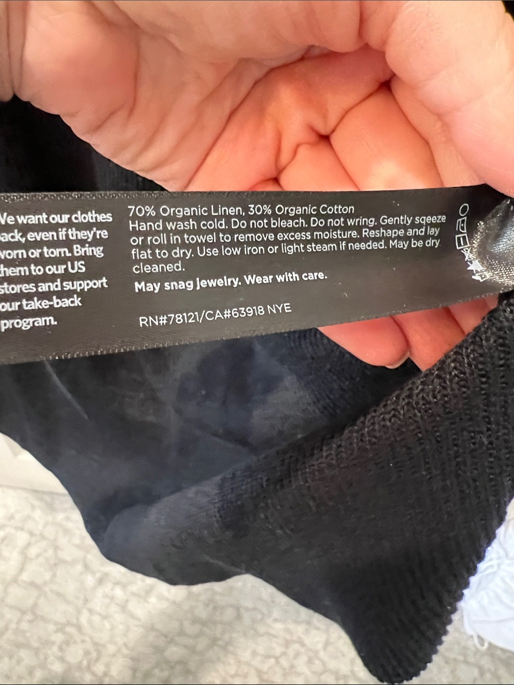 Eileen Fisher Black Open Drape Ribbed long boxy cardigan - Picture 6 of 6